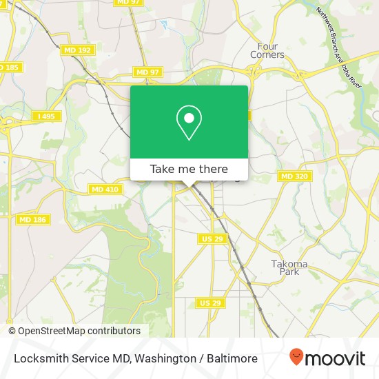 Mapa de Locksmith Service MD, 8384 Colesville Rd