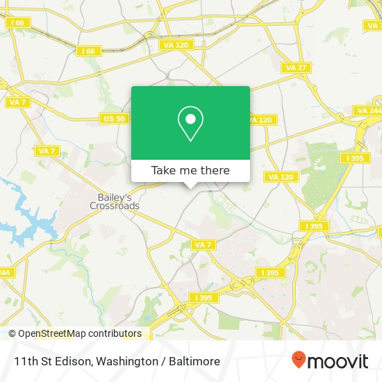 11th St Edison, Arlington, VA 22204 map