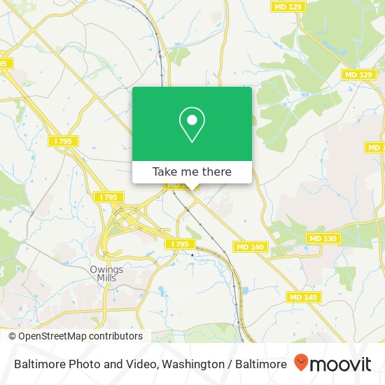 Baltimore Photo and Video, Reisterstown Rd map