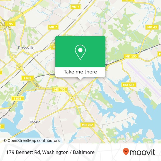 Mapa de 179 Bennett Rd, Essex, MD 21221