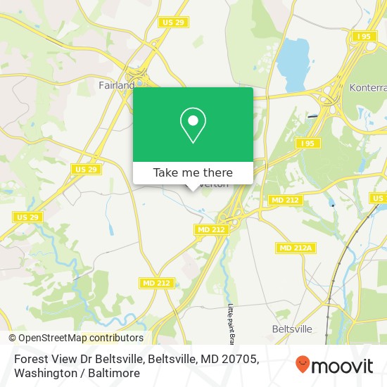 Mapa de Forest View Dr Beltsville, Beltsville, MD 20705