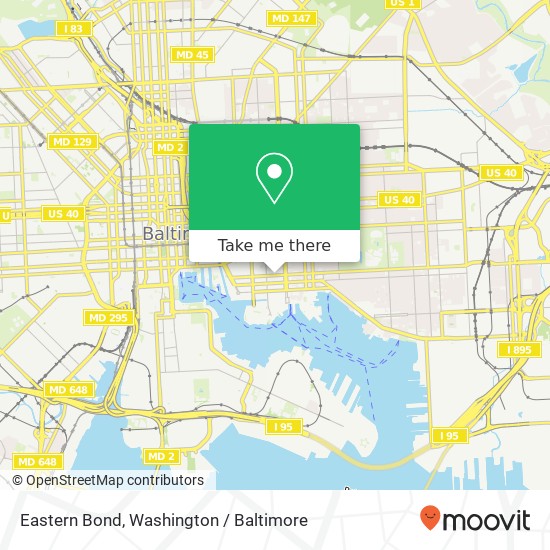 Mapa de Eastern Bond, Baltimore, MD 21231