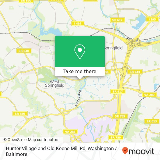 Hunter Village and Old Keene Mill Rd, Springfield, VA 22152 map