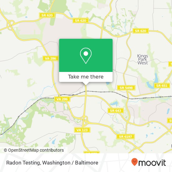 Radon Testing, Ox Rd map