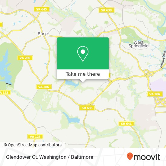Mapa de Glendower Ct, Springfield, VA 22153