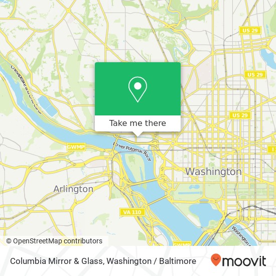 Mapa de Columbia Mirror & Glass, 1045 Wisconsin Ave NW