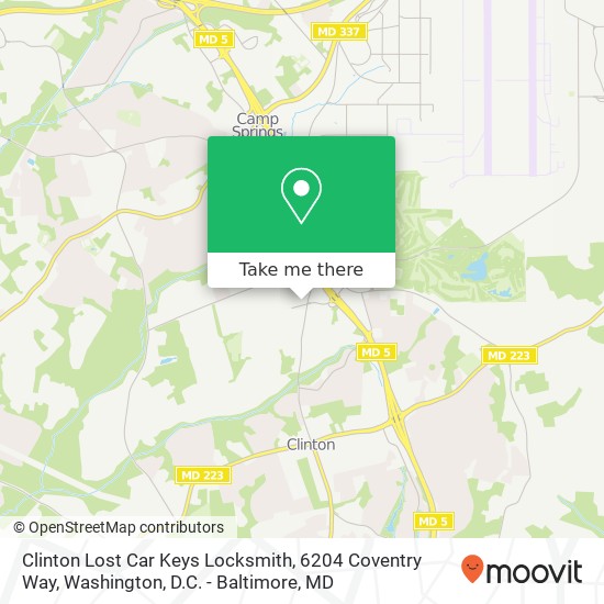 Clinton Lost Car Keys Locksmith, 6204 Coventry Way map