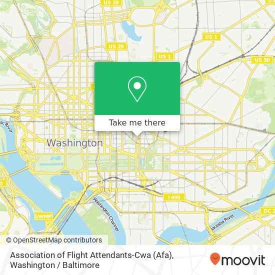 Mapa de Association of Flight Attendants-Cwa (Afa), 501 3rd St NW