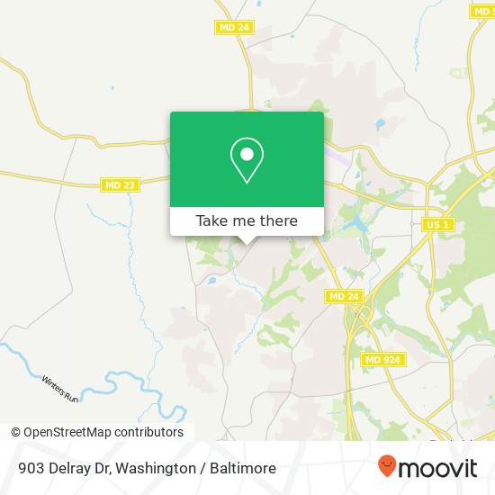 Mapa de 903 Delray Dr, Forest Hill, MD 21050