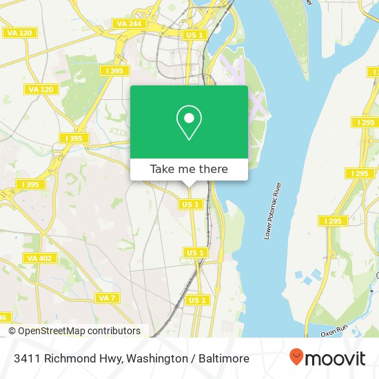 Mapa de 3411 Richmond Hwy, Alexandria, VA 22305