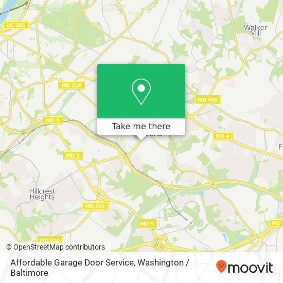 Mapa de Affordable Garage Door Service, 4705 Silver Hill Rd