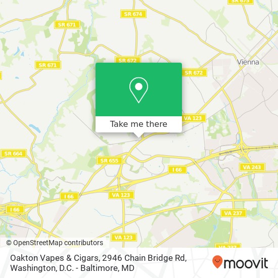 Oakton Vapes & Cigars, 2946 Chain Bridge Rd map