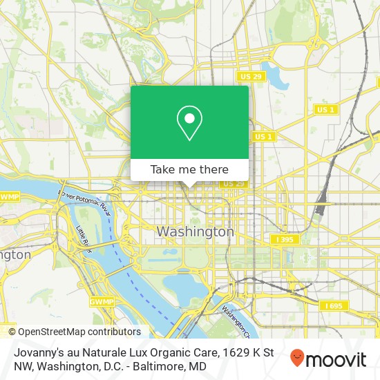 Jovanny's au Naturale Lux Organic Care, 1629 K St NW map