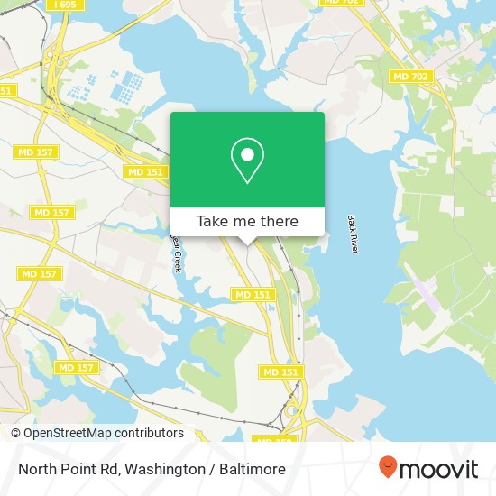 Mapa de North Point Rd, Dundalk, MD 21222