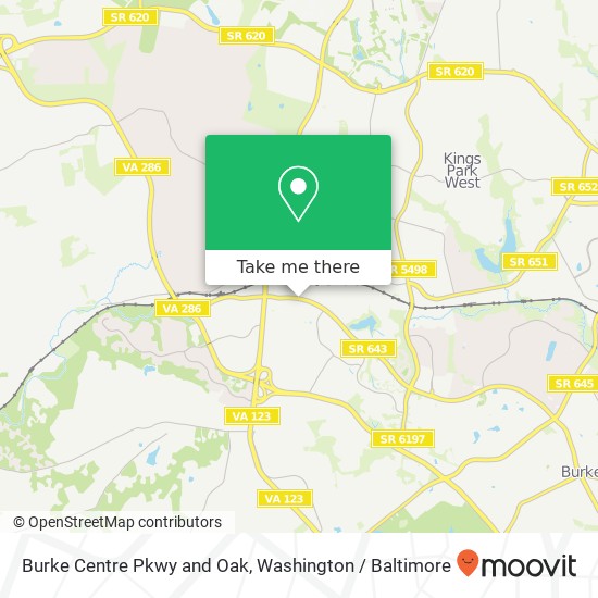 Mapa de Burke Centre Pkwy and Oak, Burke, VA 22015