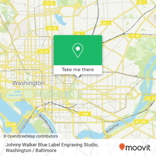 Mapa de Johnny Walker Blue Label Engraving Studio