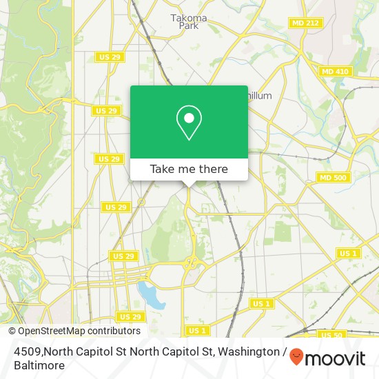 Mapa de 4509,North Capitol St North Capitol St, Washington, DC 20011