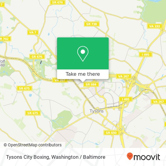Tysons City Boxing, 8501 Tyco Rd map