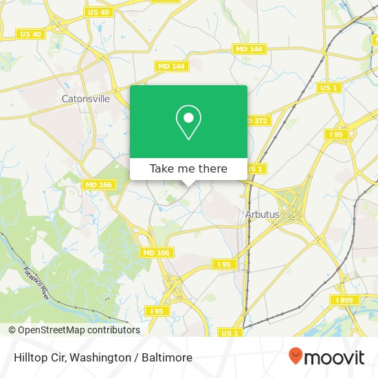 Mapa de Hilltop Cir, Catonsville, MD 21228