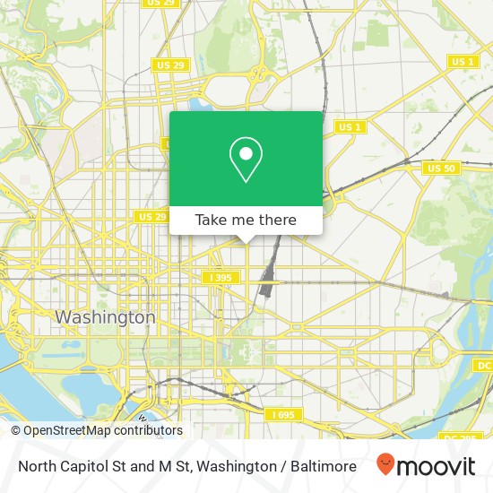 Mapa de North Capitol St and M St, Washington, DC 20002