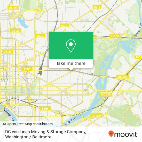 DC van Lines Moving & Storage Company, H St NE map