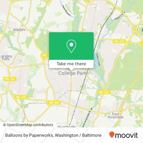 Balloons by Paperworks, 7417 Baltimore Ave map