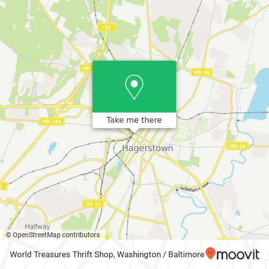 Mapa de World Treasures Thrift Shop, 301 W Franklin St