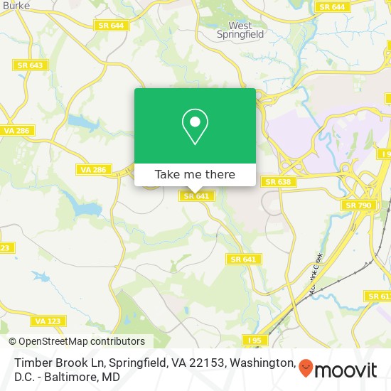 Mapa de Timber Brook Ln, Springfield, VA 22153