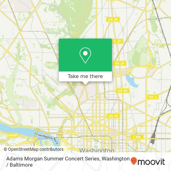 Mapa de Adams Morgan Summer Concert Series