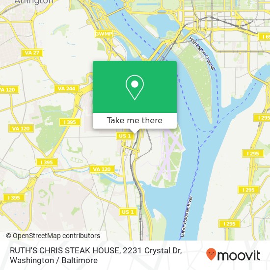 Mapa de RUTH'S CHRIS STEAK HOUSE, 2231 Crystal Dr