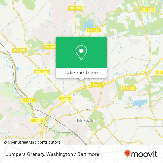 Mapa de Jumpers Granary, Pikesville, MD 21208