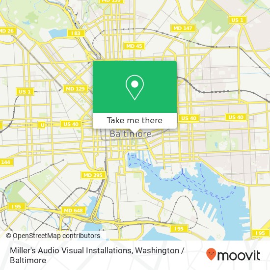 Miller's Audio Visual Installations, Baltimore, MD 21202 map