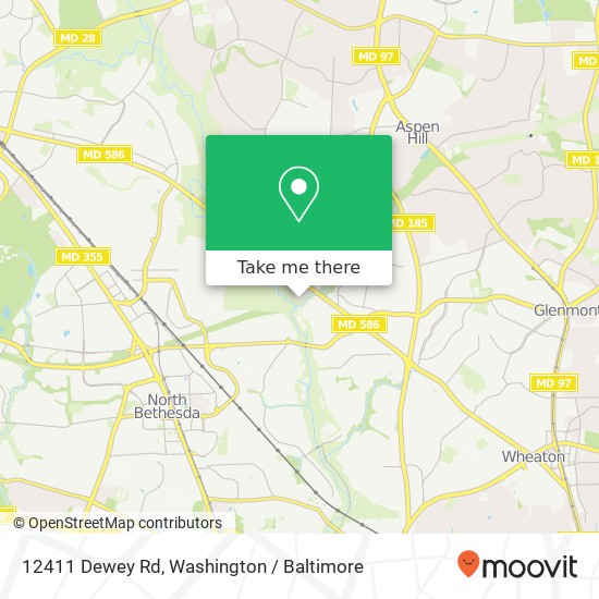 Mapa de 12411 Dewey Rd, Silver Spring, MD 20906