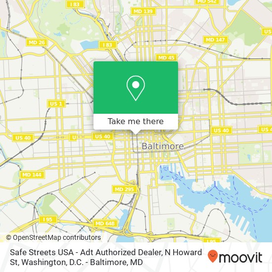 Mapa de Safe Streets USA - Adt Authorized Dealer, N Howard St