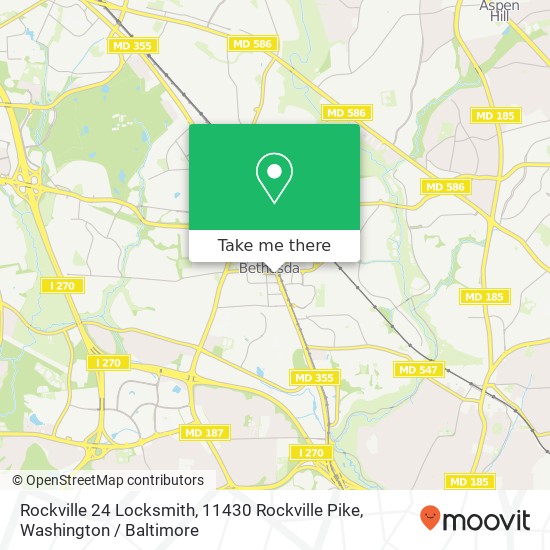 Mapa de Rockville 24 Locksmith, 11430 Rockville Pike