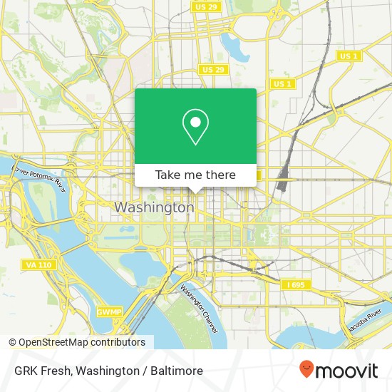 Mapa de GRK Fresh, 1000 F St NW