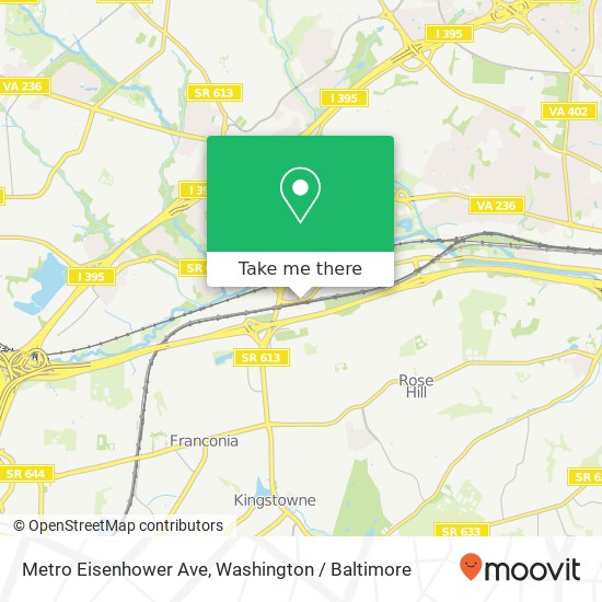 Mapa de Metro Eisenhower Ave, Alexandria, VA 22304