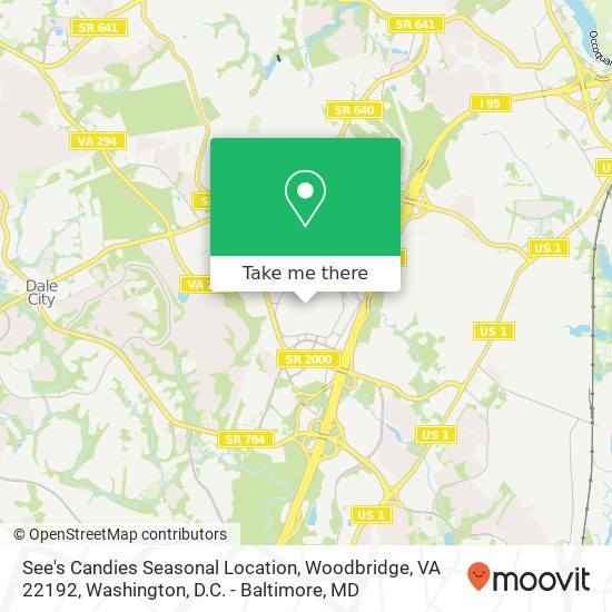 Mapa de See's Candies Seasonal Location, Woodbridge, VA 22192