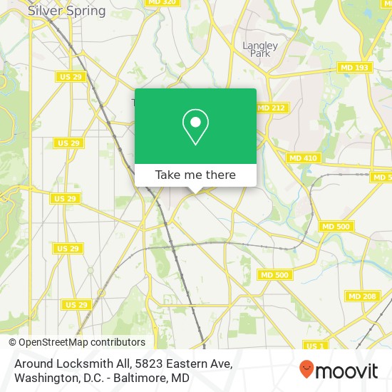 Mapa de Around Locksmith All, 5823 Eastern Ave