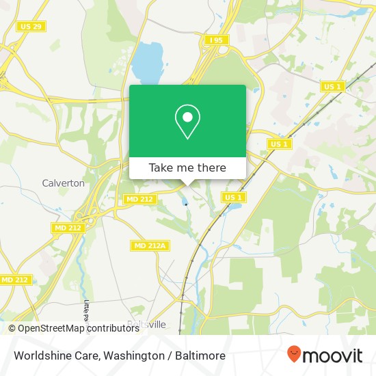 Mapa de Worldshine Care, 5801 Ammendale Rd