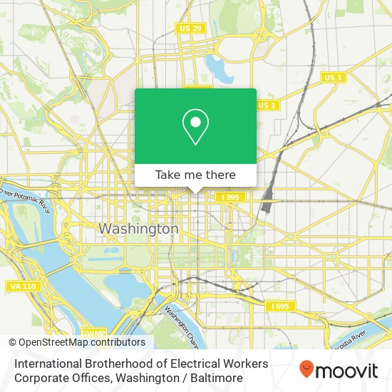 Mapa de International Brotherhood of Electrical Workers Corporate Offices, 900 7th St NW
