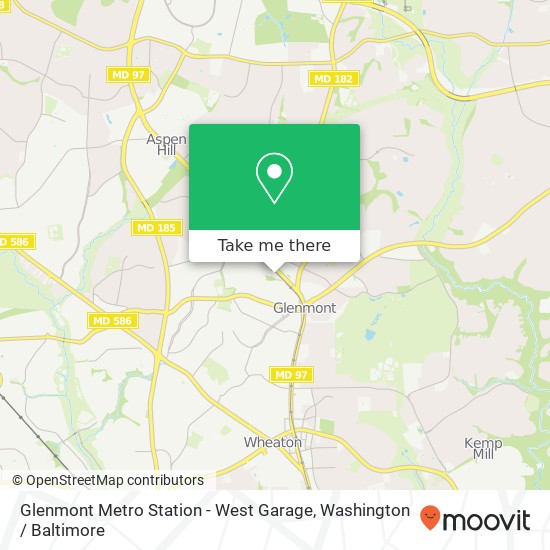 Mapa de Glenmont Metro Station  - West Garage