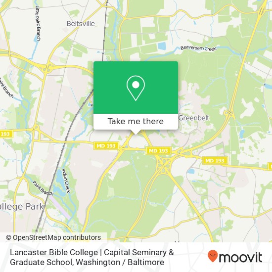 Mapa de Lancaster Bible College | Capital Seminary & Graduate School