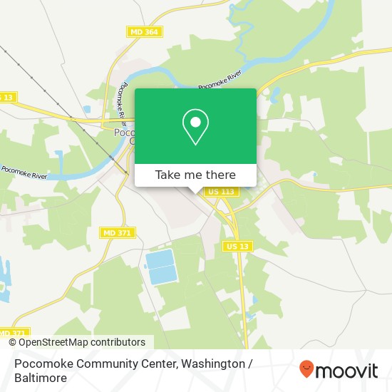 Pocomoke Community Center map