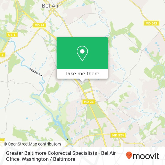 Greater Baltimore Colorectal Specialists - Bel Air Office map