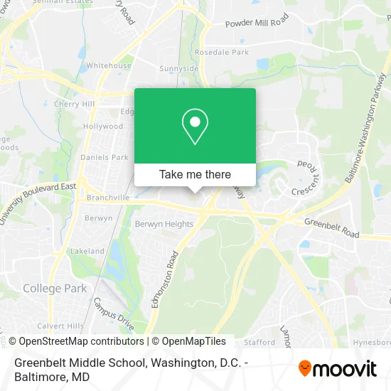 Mapa de Greenbelt Middle School