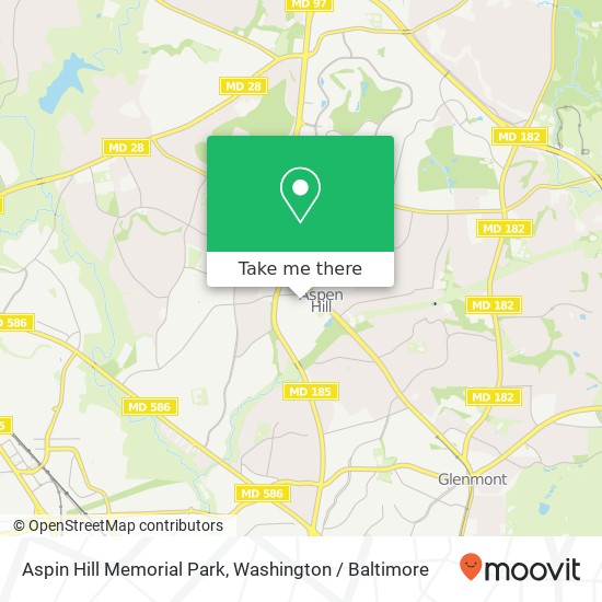 Aspin Hill Memorial Park map