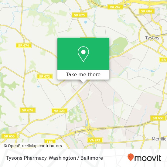 Mapa de Tysons Pharmacy