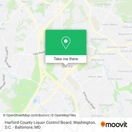 Harford County Liquor Control Board map
