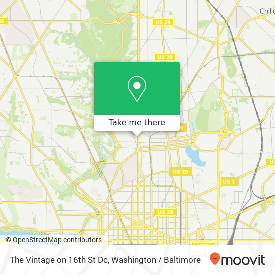 The Vintage on 16th St Dc map